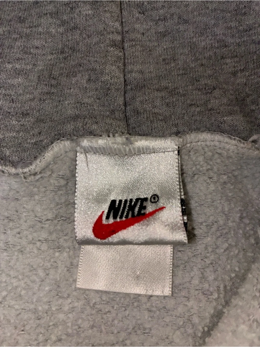 1990s vintage made in USA Nike Men’s Gray Pullover Hoodie Sweatshirt size L